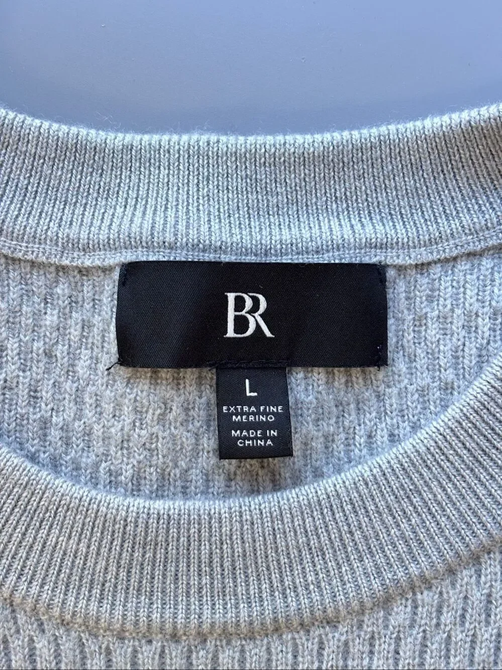 Banana Republic Merino Thermal-Knit crew neck pullover Sweater gray men’s large